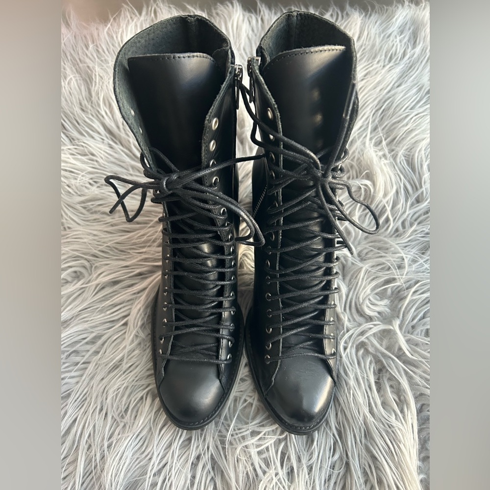 Jeffrey Campbell Black Lace Up Booties - Picture 2 of 10
